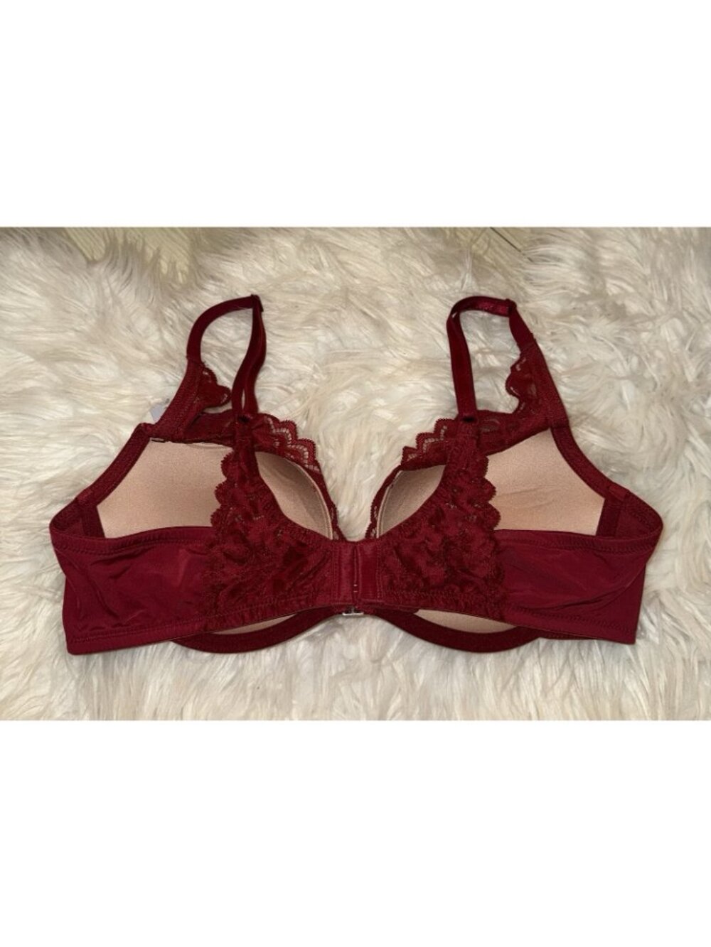 Adore Me 09557 Womens Push Up Plunge Bra Lace Underwire Padded 36C Red New Nwt - Picture 4 of 7